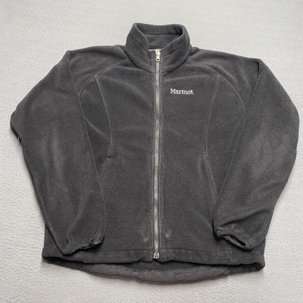 Marmot Jacket‎ Womens Medium Black Full Zip Fleece Basic Jacket Pockets Winter